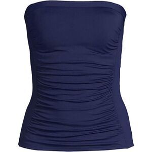 Land’s End Standard Plus Bandeau tankini removable straps soft cup Navy Various